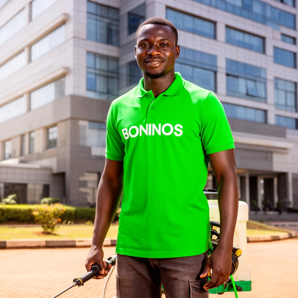 Boninos Pest Control technician in branded uniform, Nairobi